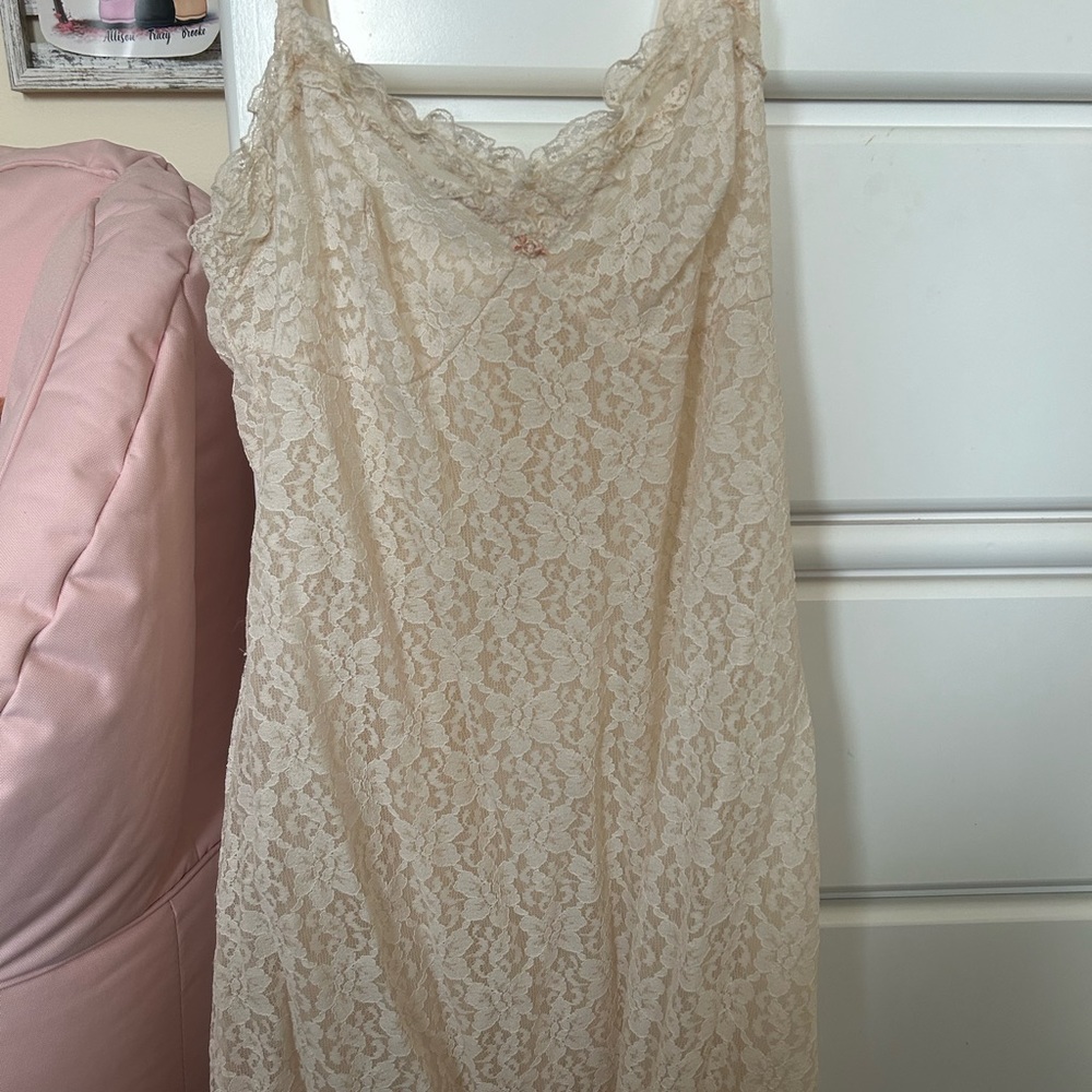 Vintage sheer lace mini dress
